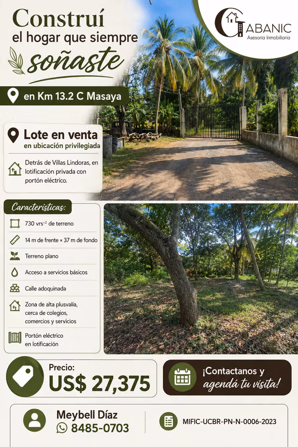 Construí el hogar que siempre soñaste en Km 13.2 C Masaya