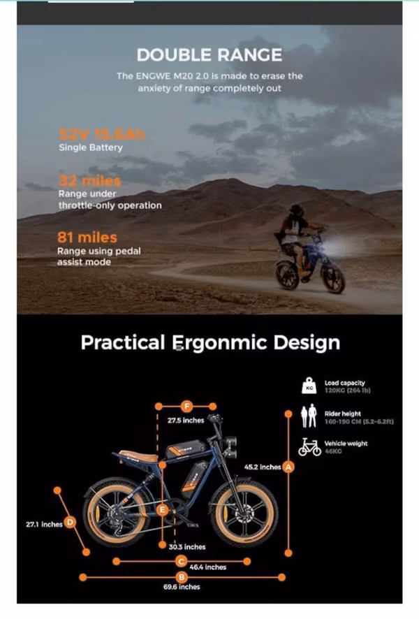 Linda bicicleta eléctrica traída de EEUU