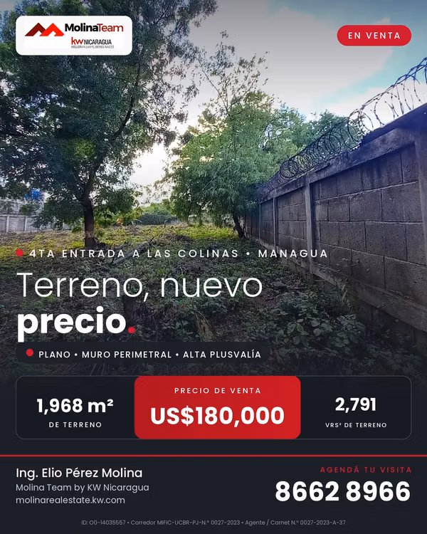 LAS COLINAS  | VENTA DE TERRENO PERIMETRADO CON MURO DE PIEDRA CANTERA – US$180,000