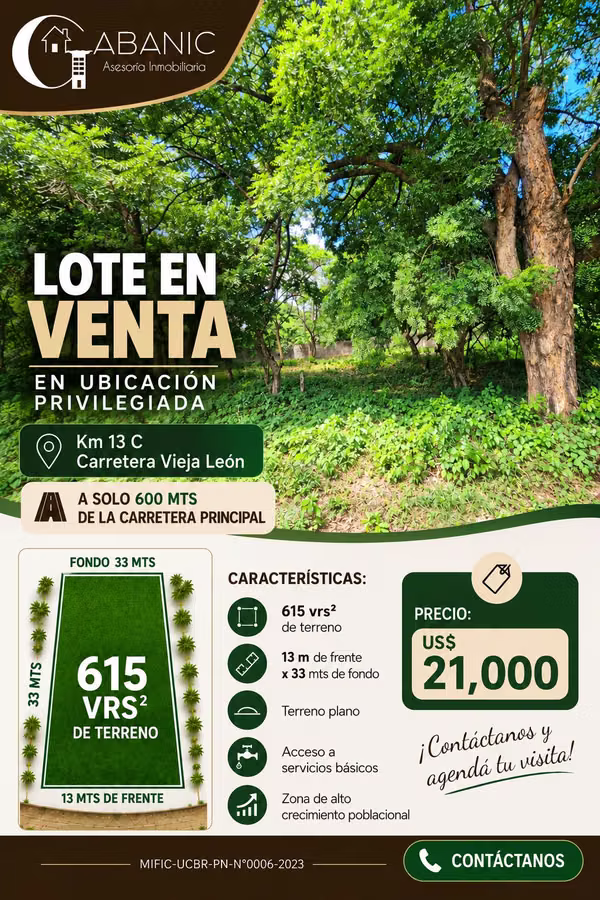 Lote de terreno en Km 13 C Vieja León