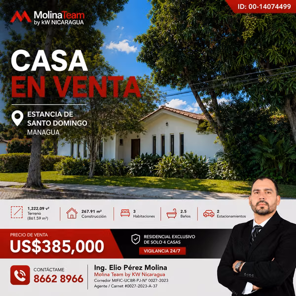 Casa en Venta – Estancia de Santo Domingo, Managua