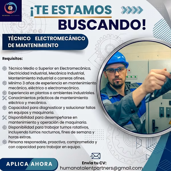 Técnico Electromecánico de Mantenimiento