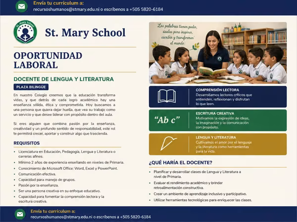 Docente de Lengua y Literatura.