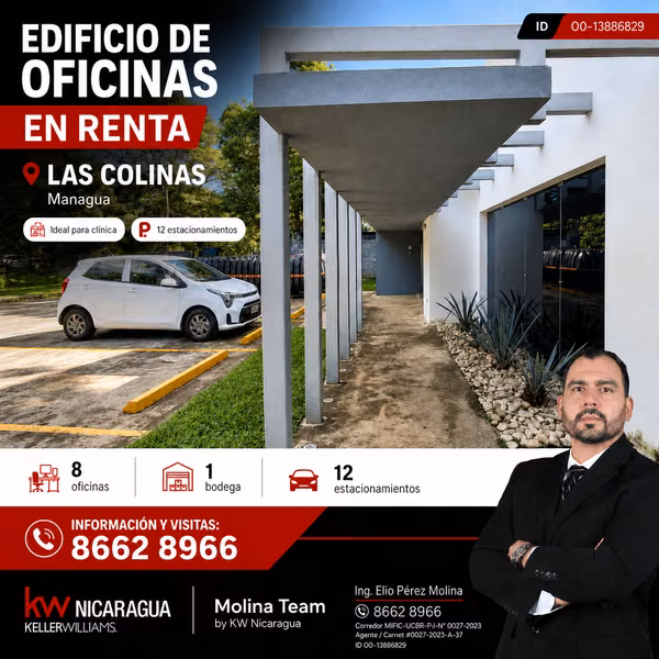 Edificio de Oficinas en Renta en Las Colinas, Managua | 12 Estacionamientos