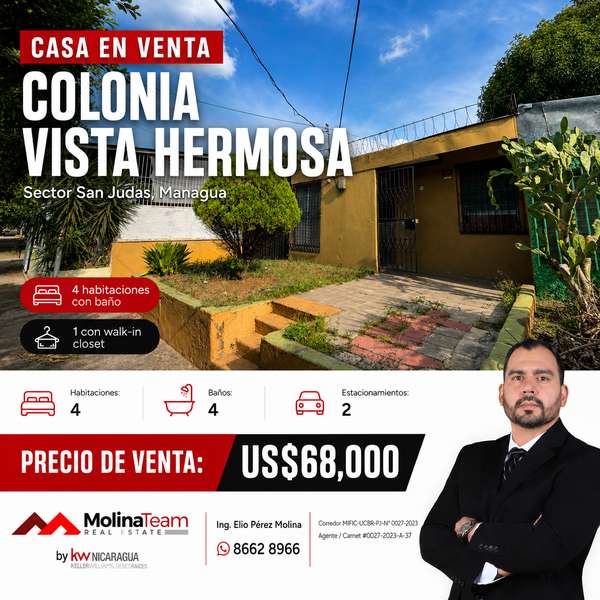 House for Sale in Colonia Vista Hermosa, San Jude - 124; 4 Rooms, 4 Bathrooms - 124; US $68,000