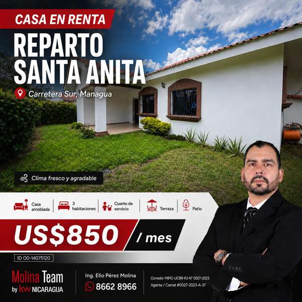 HOUSE FURNISHED IN RENT - 124; DISTRIBUTION SANTA ANITA - ROAD SOUTH