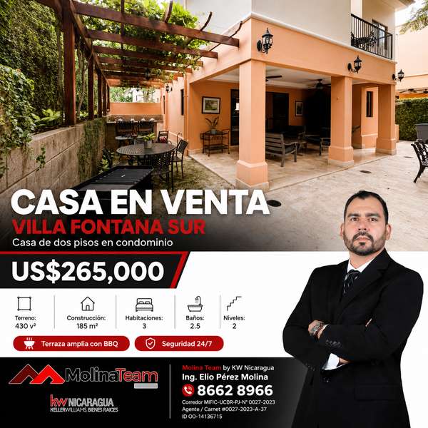 Casa de 2 Pisos en Venta en Villa Fontana Sur | US$265,000