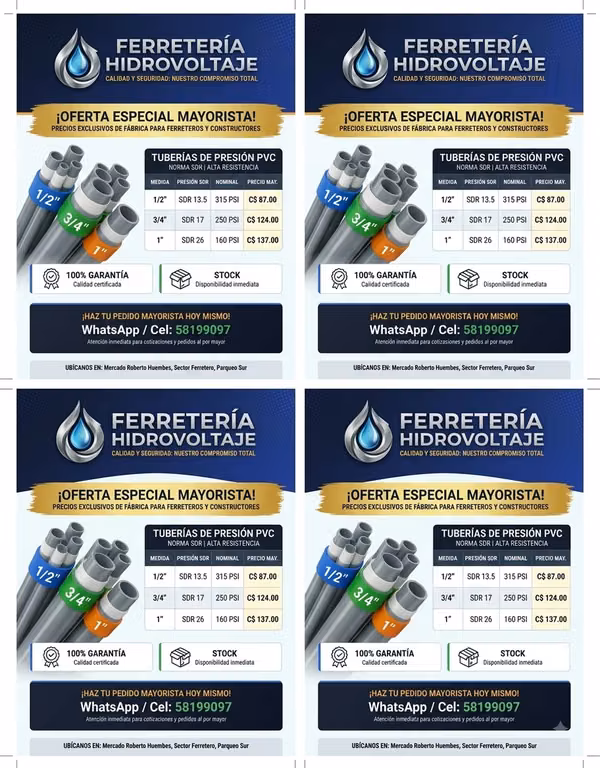 Pressure pipes at wholesale prices