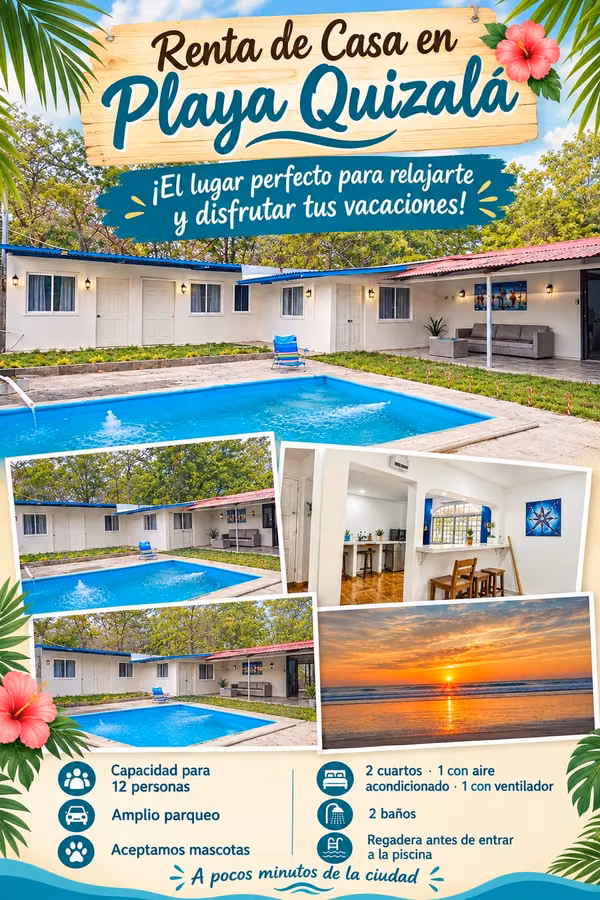 Rental house in quizala beach