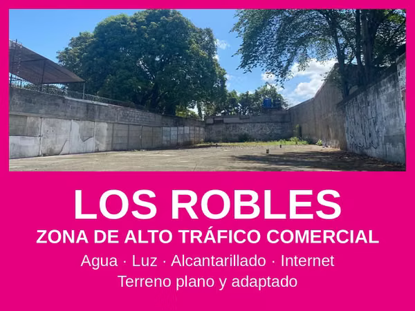 Lote en Los Robles, Managua · Zona de alto tráfico comercial · 600 m²