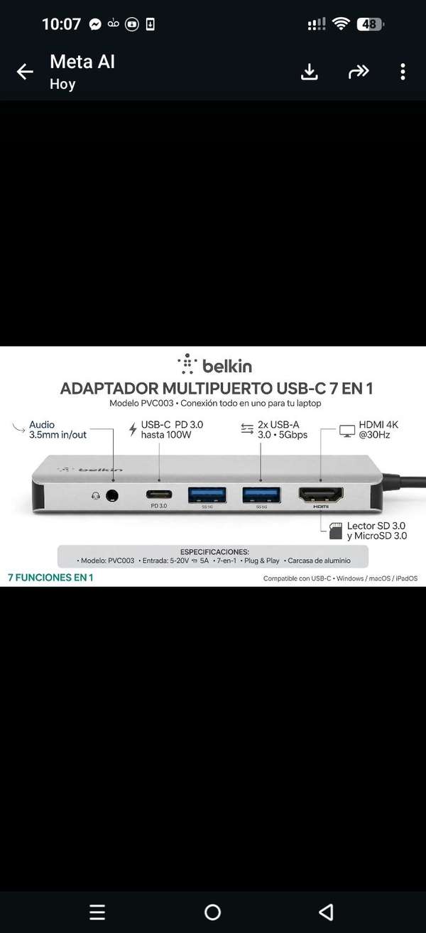 Belkin multiple adapter excellent quality
