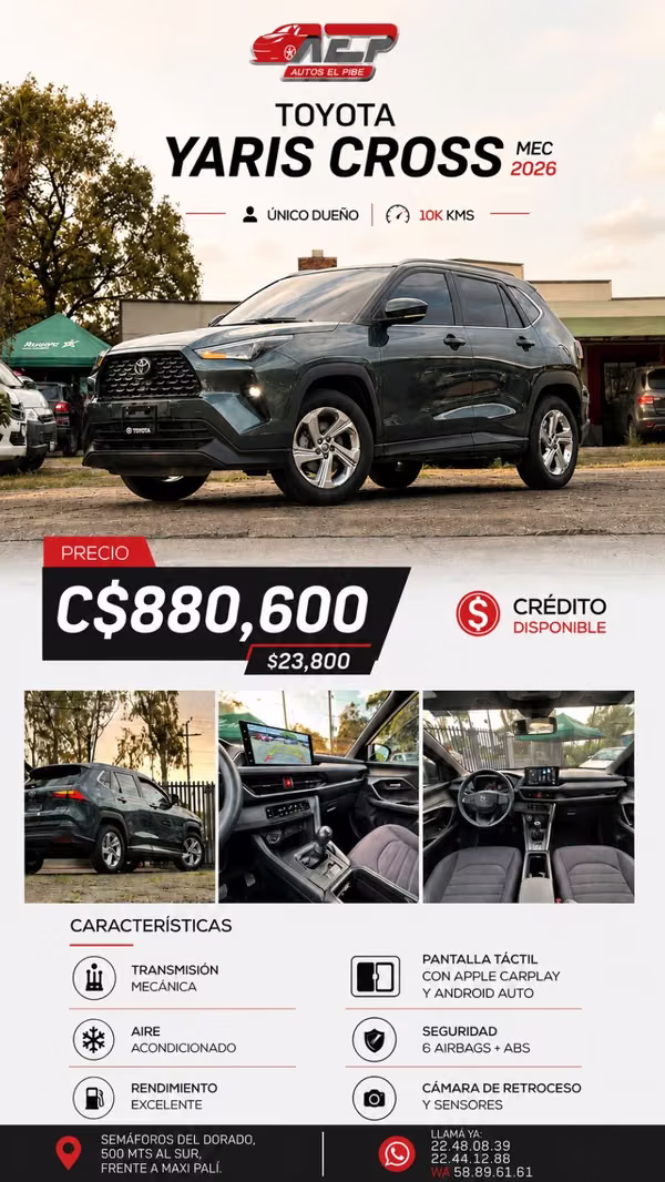 YARIS CROSS MECÁNICA COMO NUEVECITA VEA Y COMPARE Y APROVECHE 