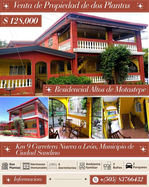 EM-Sale of Two-storey Property in Residencial Altos de Motastepe