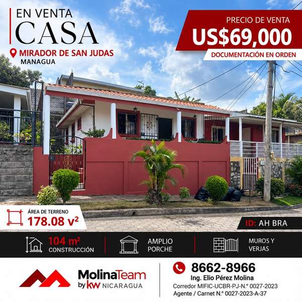 CASA EN VENTA | MIRADOR DE SAN JUDAS, MANAGUA CERCA DE LA PISTA SUBURBANA 