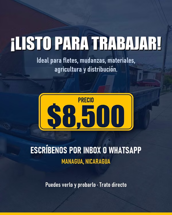 Kia Bongo Frontier 2000 Diésel 3 Toneladas Baranda – $8,500