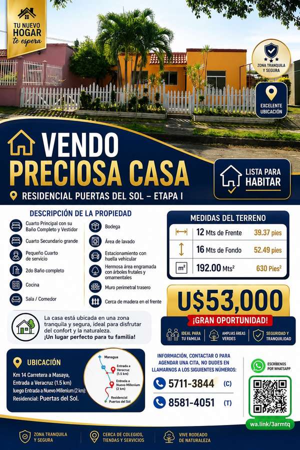 VENDO PROPIEDAD PUERTAS DEL SOL