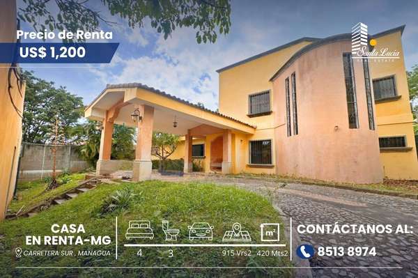  CASA EN RENTA EN CARRETERA SUR -MG