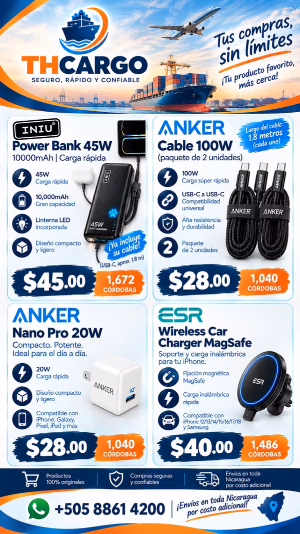 Accesorios Tecnológicos Anker e INIU | Cargadores y Power Banks