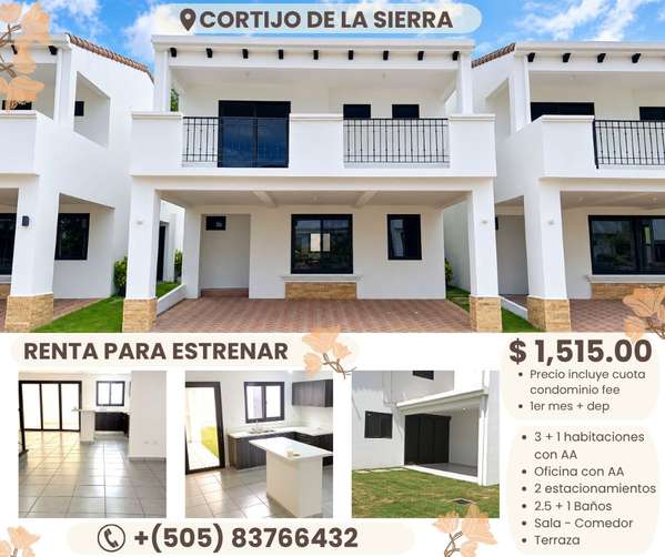 EM-Renta de propiedad de Estreno, Condominio El Cortijo de la Sierra