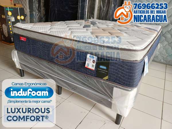 Cama Queen marca Indufoam modelo Luxurious comfort 