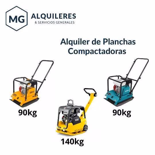 Alquiler de Planchas Compactadoras de 90 Kg y 140 Kg al