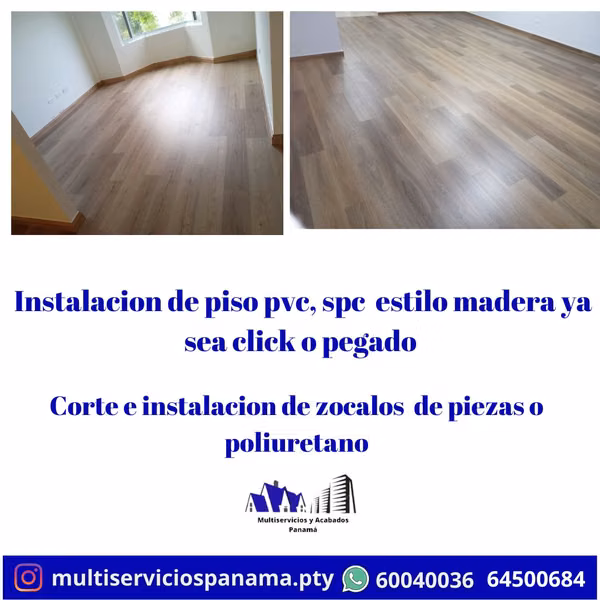 PISOS DE MADERA LAMINADOS PVC SPC CLICK O CON GOMA