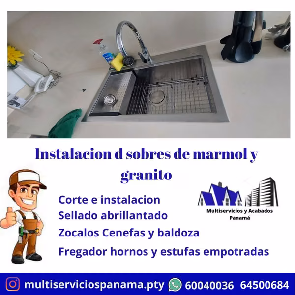 INSTALACION DE SOBRES DE GRANITO CON ZOCALOS