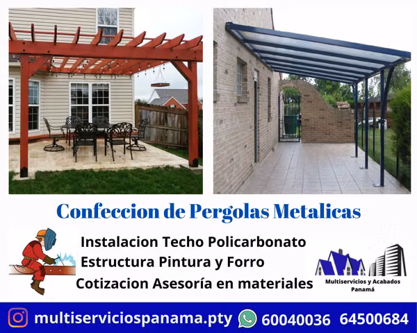 CONFECCION DE PERGOLAS Y TECHOS DE POLICARBONATO