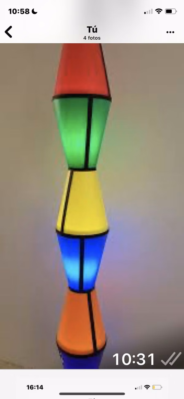 Lámpara DE COLORES “TÓTEM” DISEÑADOR JC DE CASTELBAJAC FRANCIA.