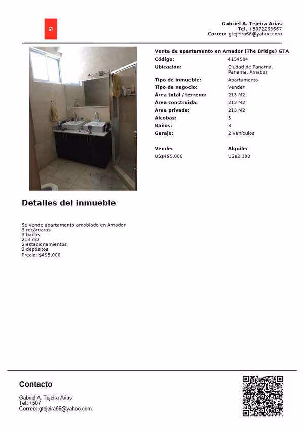 Apartment for sale in Amador (The Bridge) GTA