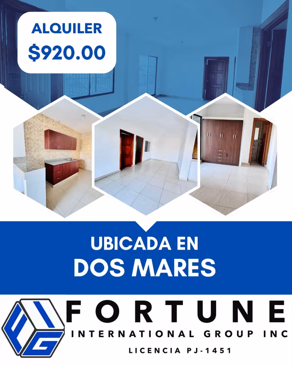 Alquiler Apartamento 3 recámaras $920.00 Dos Mares