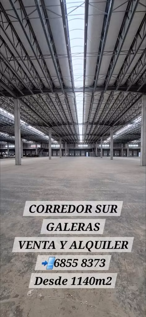 Alquilo Galeras nuevas de 2494m2 y 1247m2 sobre el Corredor Sur, a pocos minutos del aeropuerto.
