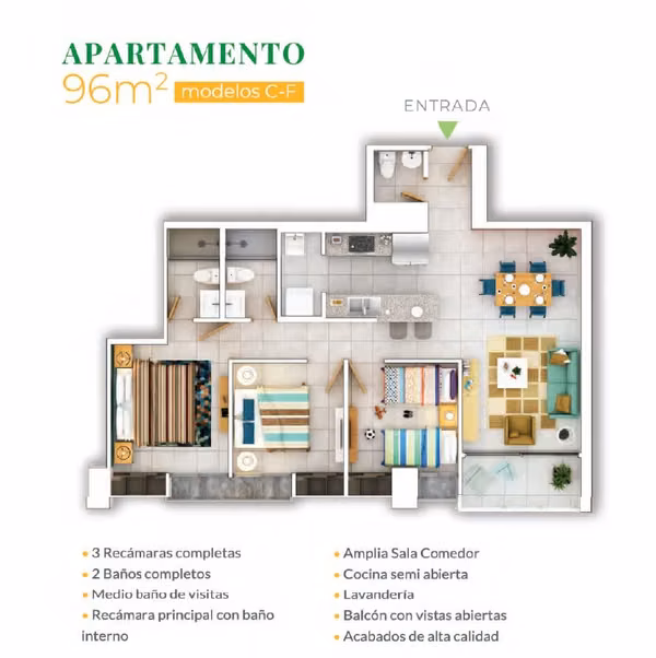 CONDADO DEL REY 3 recamaras 94m2 a 128m2 Entrega Inmediata