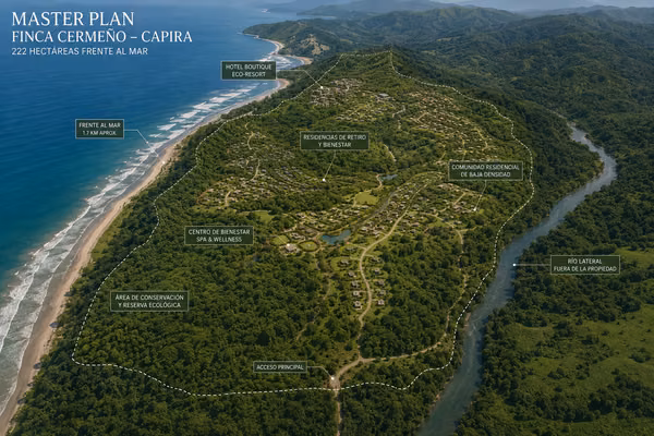CAPIRA-CERMEÑO OCEAN FRONT DEVELOPMENT LAND 222 hectareas con 1750 m frente al mar.