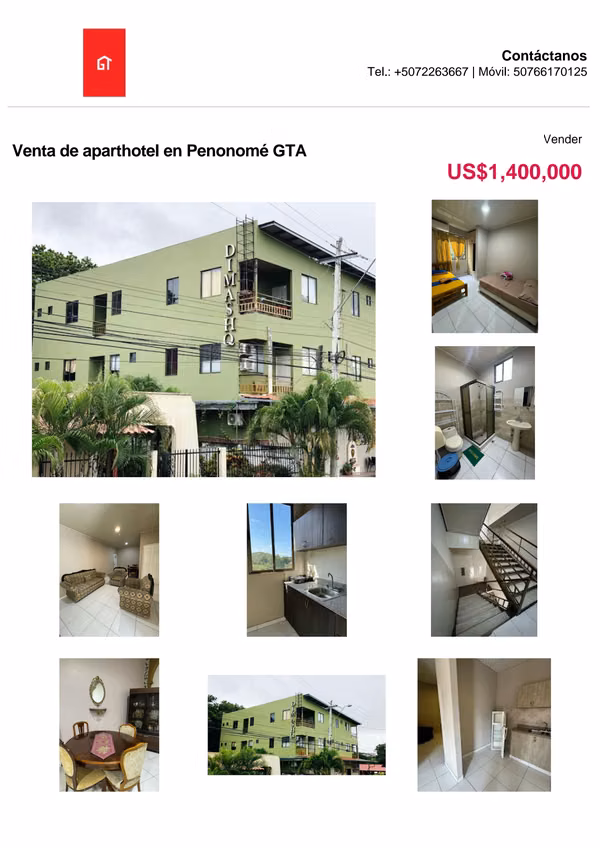 Venta de aparthotel en Penonomé GTA