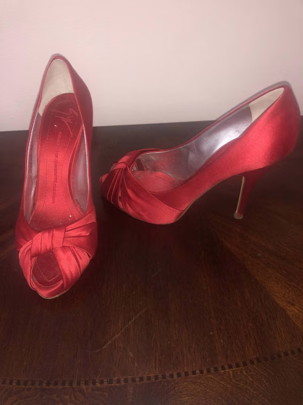 RED SHOES MADE IN ITALY.  GIUSEPPE ZANNOTI