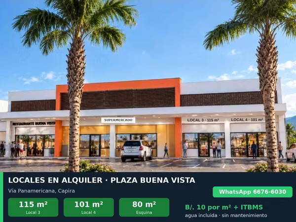 Alquiler de locales comerciales de 80 a 216 m² en Capira, Panamericana