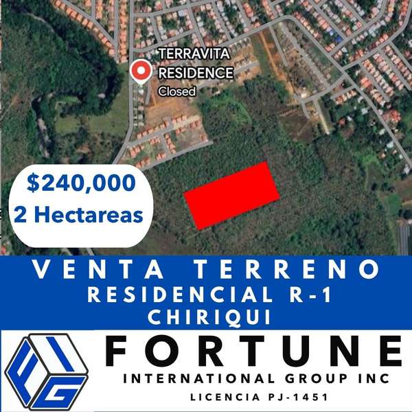 Sale of Residential Land in Chiriquí.