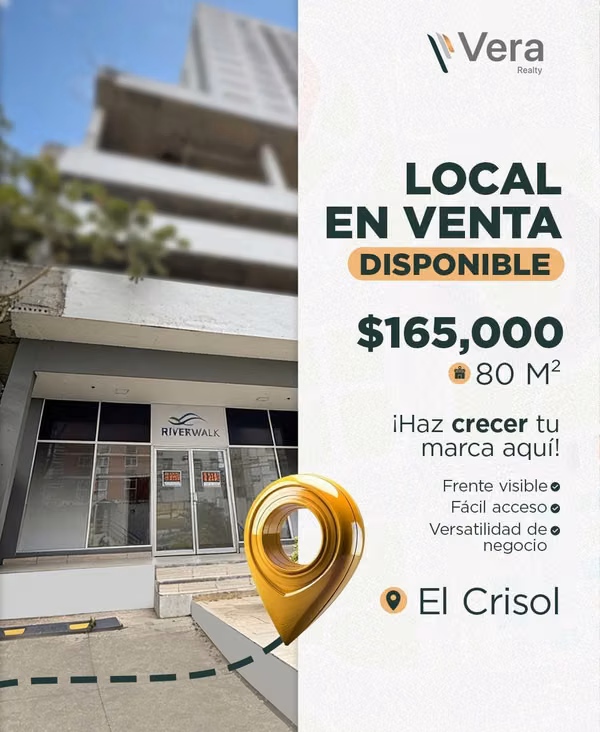 Commercial place for sale in Riverwalk - El Crisol, 80 m ², $165,000