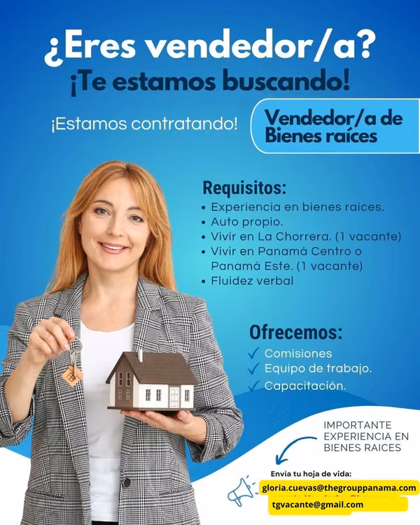 Vendedor/a de Bienes Raices