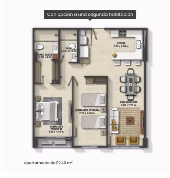 THE CANGREJO 2 bedrooms 79m2, 92, Immediate delivery