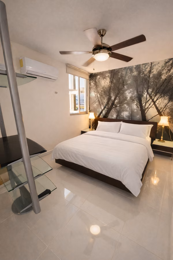 Apartamento amoblado en piso alto con espectacular vista a la ciudad.