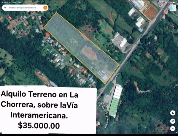 Alquilo lote de 7.5 Hectareas Via Panamericana