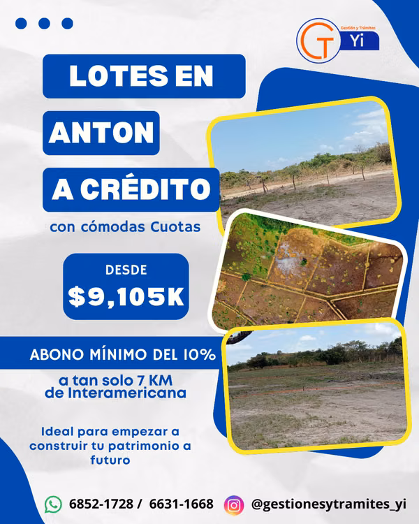 Land for sale, financed or cash, in Antón Panama
