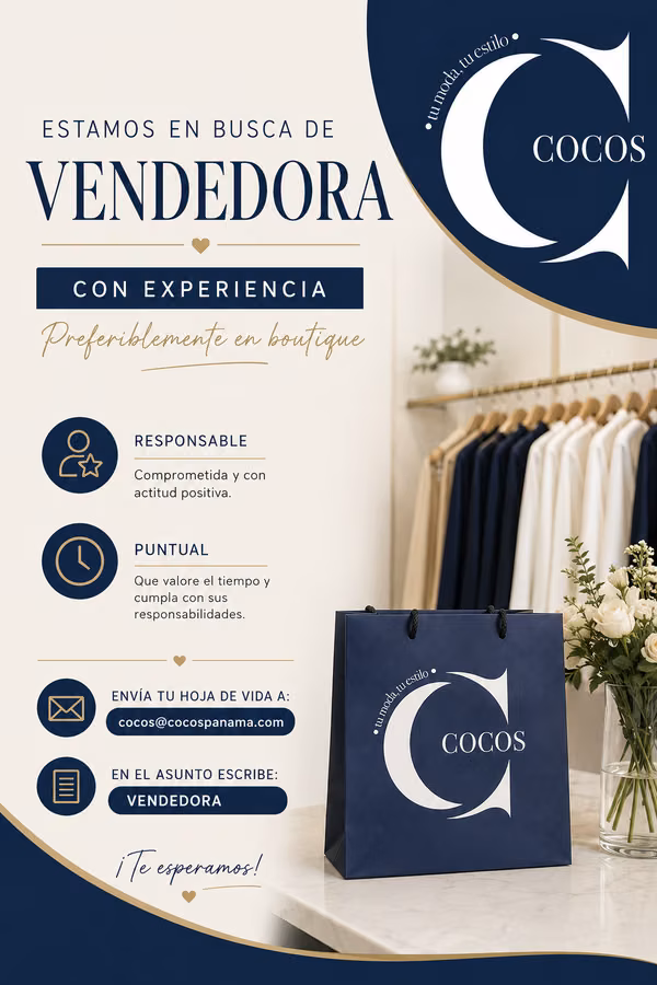 Se solicita Vendedora para boutique