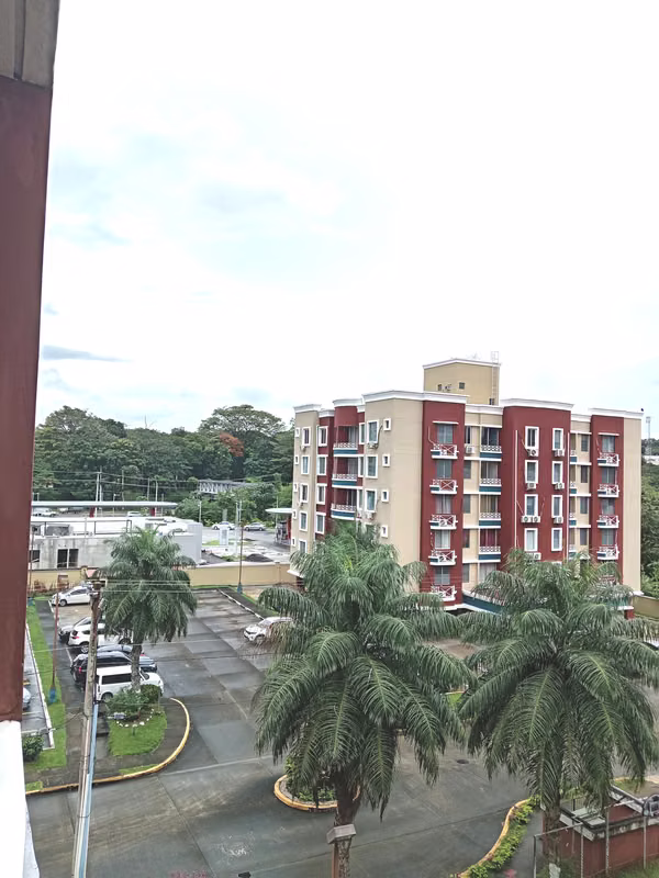 Towers of Milan in front of the UTP shared rooms.