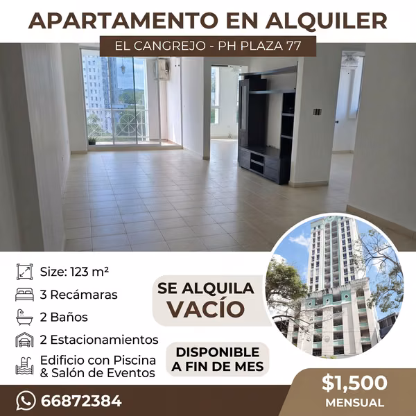 Apartment for Rent – PH Plaza 77 | El Cangrejo – Via Argentina
