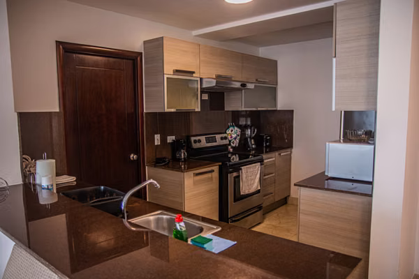 I sell Villa del Mar. Two rooms. View of the city and balcony