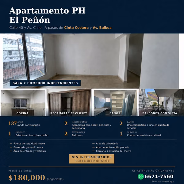 Se Vende Apartamento a unos pasos de la cinta costera