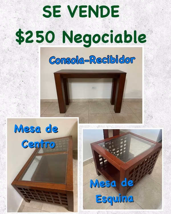 Juego de Consola y Mesas para Sala